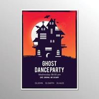 glücklicher Halloween-Zombie-Party-Einladungskarten-Designvektor vektor