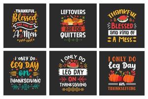 Thanksgiving-T-Shirt-Designpaket vektor