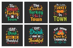 Thanksgiving-T-Shirt-Designpaket vektor