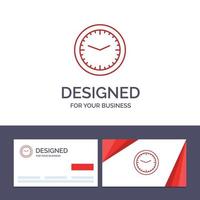 kreativ företag kort och logotyp mall klocka kontor tid vägg Kolla på vektor illustration