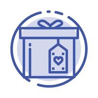 Geschenkbox Box Überraschung Lieferung blau gepunktete Linie Symbol Leitung vektor