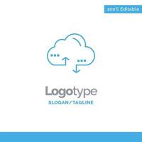 Cloud-Computing-Link-Daten blaue Business-Logo-Vorlage vektor