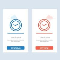 Kolla på tid timer klocka blå och röd ladda ner och köpa nu webb widget kort mall vektor