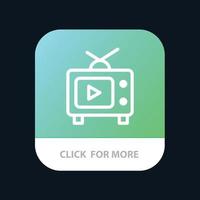 tv fernseher video abspielen mobile app-schaltfläche android- und ios-zeilenversion vektor