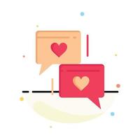 chatt kärlek hjärta bröllop företag logotyp mall platt Färg vektor