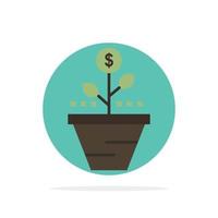 Wachstum Geschäft Pflege Finanzen wachsen wachsende Geld erhöhen abstrakte Kreis Hintergrund flache Farbe Symbol vektor