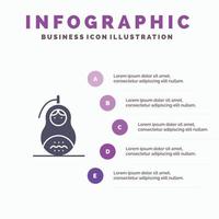 bedrägeri granat matrioshka fred ryssland fast ikon infographics 5 steg presentation bakgrund vektor