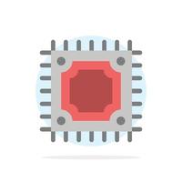CPU-Mikrochip-Prozessor abstrakt Kreis Hintergrund flache Farbe Symbol vektor