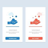 Reinigung Handseife waschen blau und rot herunterladen und jetzt kaufen Web-Widget-Kartenvorlage vektor