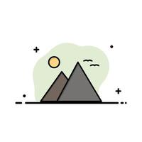 ägypten gizeh wahrzeichen pyramide sonne geschäftslogo vorlage flache farbe vektor