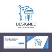 kreativ företag kort och logotyp mall badrum rena dusch vektor illustration