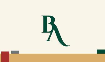alphabet buchstaben initialen monogramm logo ba, ab, b und a vektor