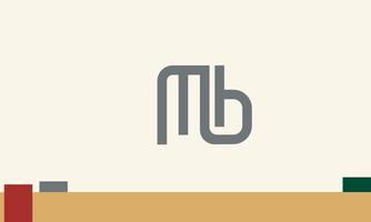 alphabet buchstaben initialen monogramm logo mb, bm, m und b vektor