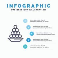 skål delikatess efterrätt indisk laddu ljuv behandla linje ikon med 5 steg presentation infographics tillbaka vektor