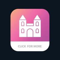 große kathedrale kirche kreuz mobile app button android und ios glyph version vektor