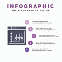 browser internet web statisch infografiken präsentationsvorlage 5 schritte präsentation vektor