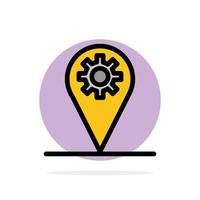 Business Location Map Getriebe abstrakte Kreis Hintergrund flache Farbe Symbol vektor