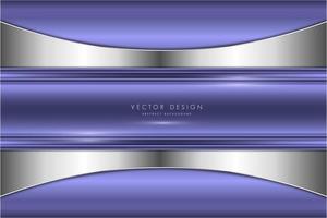 Luxus lila und silber gebogenes Metallic-Design vektor