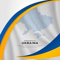 modernes und erstaunliches ukrainisches unabhängigkeitstag-design mit gewelltem flaggenvektor vektor