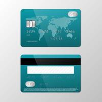 realistisk kreditkortsmodellmall vektor