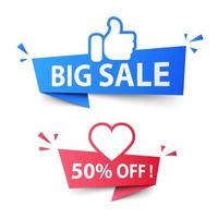 Social Media wie und Heart Sale Banner vektor