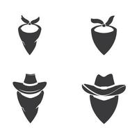 Western Mask Icon Set vektor