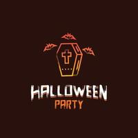 Halloween-Partydesign mit dunkelbraunem Hintergrundvektor vektor