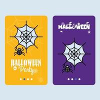 Lycklig halloween inbjudan design med Spindel vektor