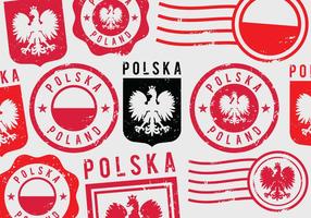 Polen Grunge Poststempel vektor
