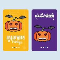 Lycklig halloween inbjudan design med pumpa vektor