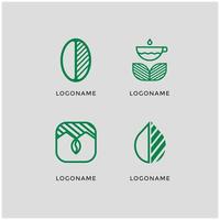 Satz grüner Coffeeshop-Logos vektor
