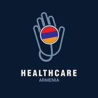 Logo des Gesundheitswesens mit Designvektor der Landesflagge vektor