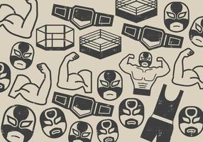 Wrestler fighter icon vektor