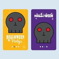 Lycklig halloween inbjudan design med skalle vektor