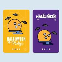 Lycklig halloween inbjudan design med måne vektor