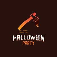 Halloween-Partydesign mit dunkelbraunem Hintergrundvektor vektor