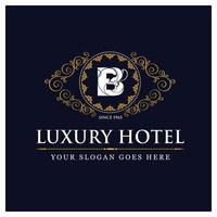 luxushoteldesign mit logo und typografievektor vektor