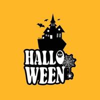 halloween-design mit typografie und hellem hintergrundvektor vektor