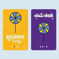 Lycklig halloween inbjudan design med godis vektor