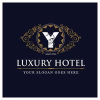 lyx hotell design med logotyp och typografi vektor