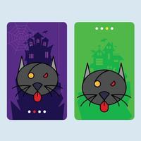 Lycklig halloween inbjudan design med katt vektor