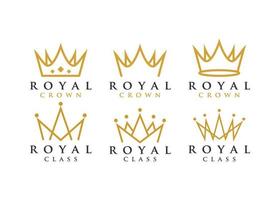 kunglig krona logotyp set