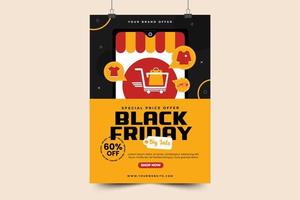 Black Friday-Verkaufsplakat oder Flyer-Design-Vorlage vektor