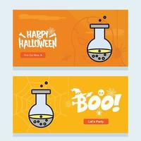 glückliches halloween-einladungsdesign mit getränkevektor vektor