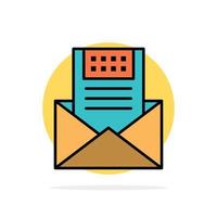 e-mail-kommunikation e-mails umschlag brief nachricht abstrakt kreis hintergrund flache farbe symbol vektor