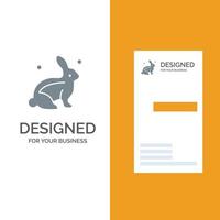 Hase Ostern Natur graues Logo-Design und Visitenkartenvorlage vektor