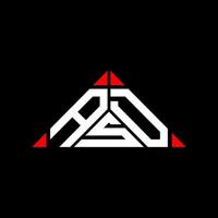 asd-Buchstaben-Logo kreatives Design mit Vektorgrafik, asd-einfaches und modernes Logo in Dreiecksform. vektor