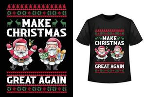 machen weihnachten wieder großartig - weihnachts-t-shirt-design-vorlage vektor