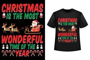 weihnachten ist die schönste zeit des jahres - weihnachts-t-shirt-design-vorlage vektor