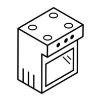 Backofen isometrisches Icon-Design vektor